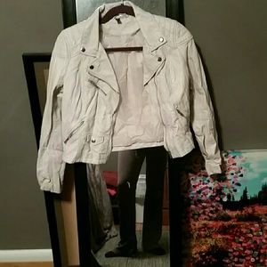 Faux leather moto jacket