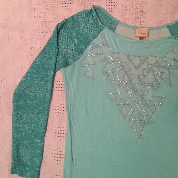 Daytrip Teal Long Sleeve with Sequins