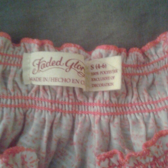 Faded Glory Pink and white tunic S 4/6 - Picture 2 of 2