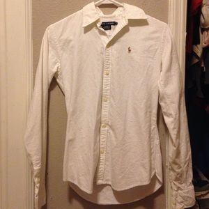 White button up polo