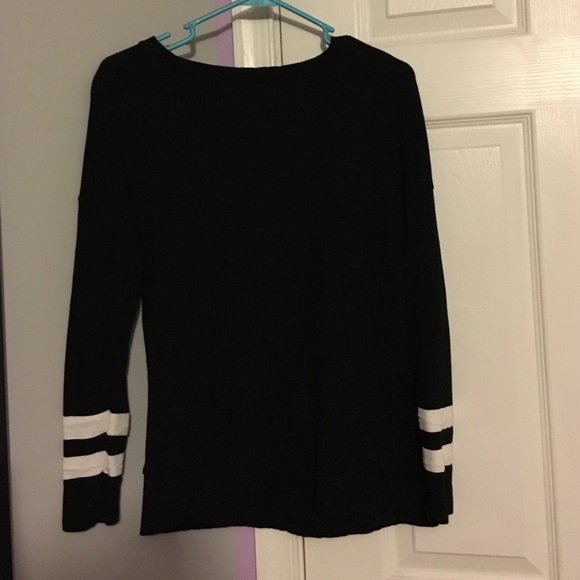 Black varsity stripped sweater
