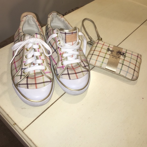 Coach Tennis Shoes and Wristlet