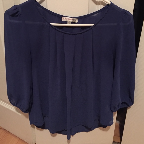 Agaci Blue Blouse , gold buttons
