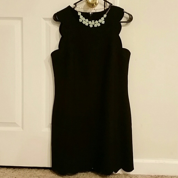 J. CREW scalloped black dress