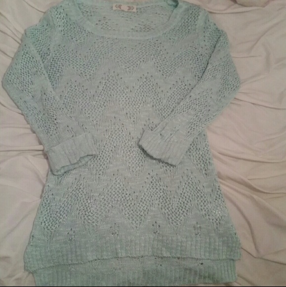 Mint 3/4 length sleeve sweater