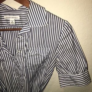 Striped navy blue dress