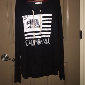 High low thin hoodie