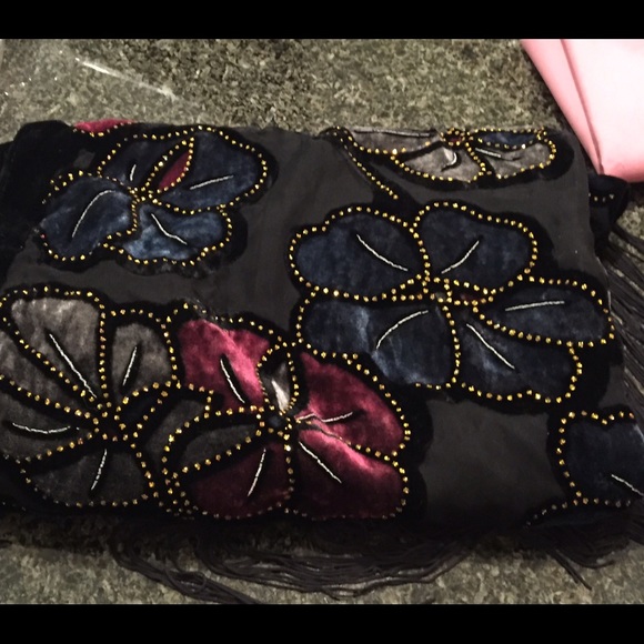 Sheer floral scarf.