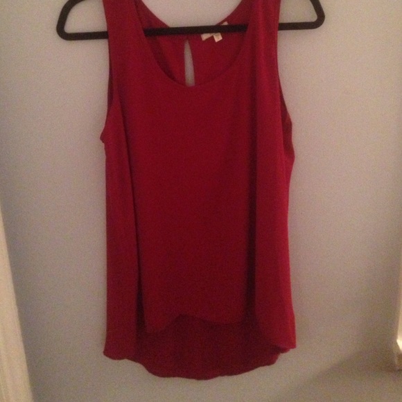 Sheer red tank top