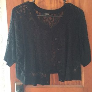 Torrid Black Lace Cardigan