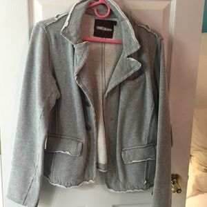 Grey Sweatshirt material blazer very trendy