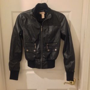 Black faux leather jacket