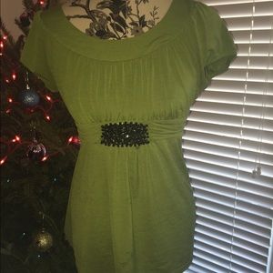 Green empire waisted blouse