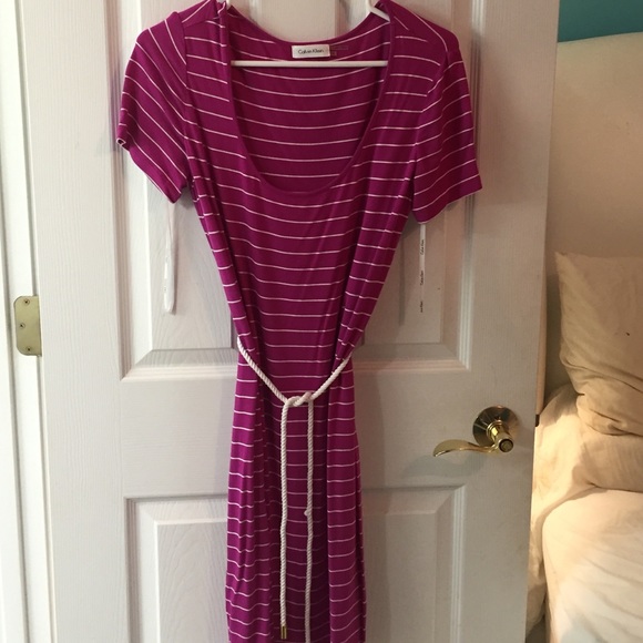 Calvin Klein Dresses & Skirts - Calvin Klein Tshirt dress with nautical rope belt Calvin Klein Dresses & Skirts - Calvin Klein Tshirt dress with nautical rope belt