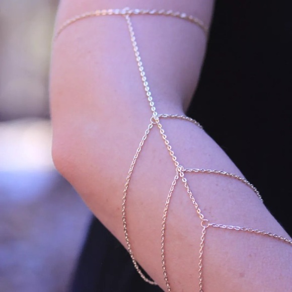 Gold plated arm cuffs. - Picture 2 of 2