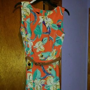 Orange floral dress