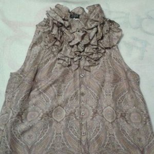 J Crew Paisley Ruffly Top