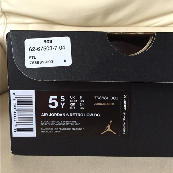 Jordan retro 6 chrome low