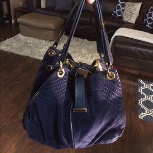 Jimmy Choo Navy Suede Alex Hobo