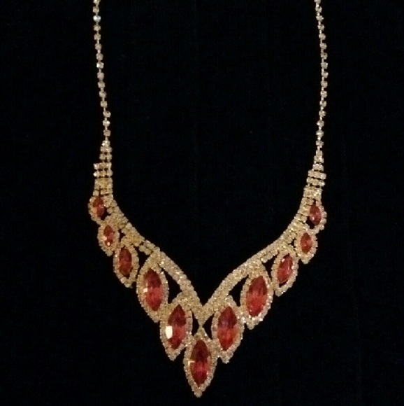 Pink and Clear Crystal Necklace