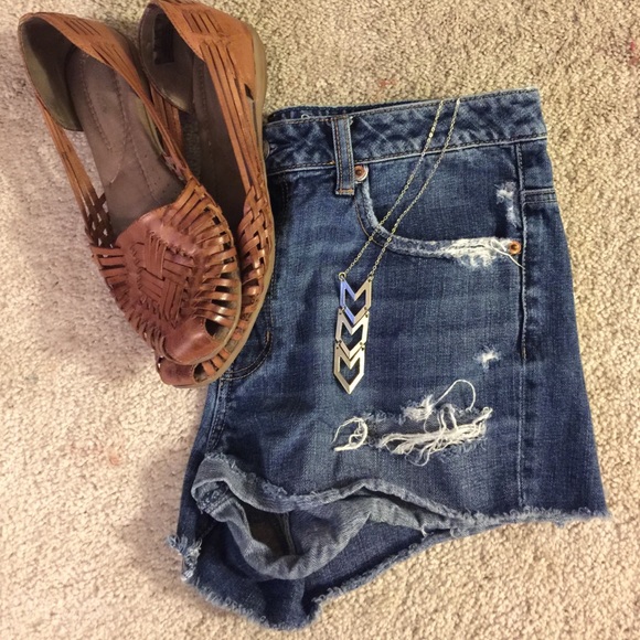 American Eagle Destroyed High Waisted Shorts