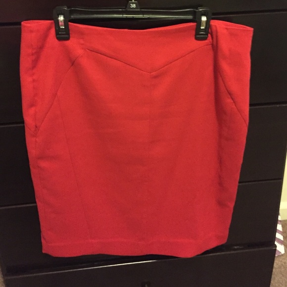Red pencil skirt