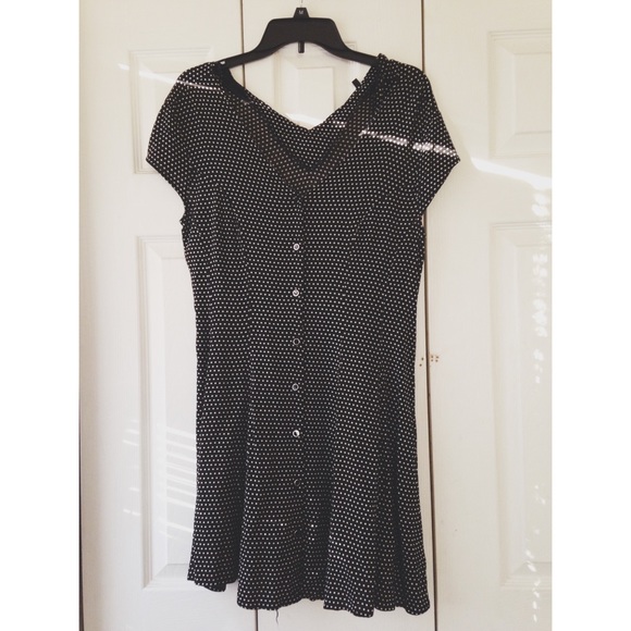 Vintage 90's Polka Dot Button Up Dress