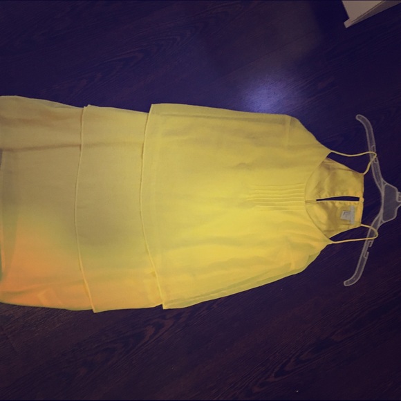 Halter yellow chiffon h&m dress