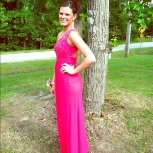 La femme pink prom dress