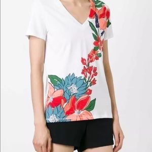 Multicolour cotton  print T-shirt from Tory Burch