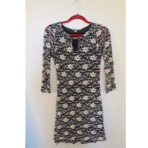 Floral black and cream dress