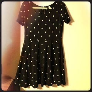H&M black polka dot dress