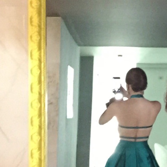 Jovani Teal Evening Dress - Picture 2 of 4