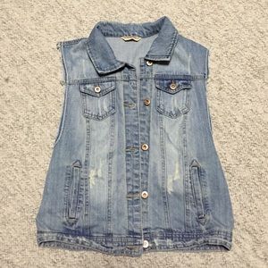NEW WO TAGS DENIM VEST WOMENS S