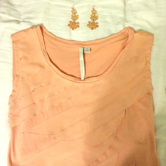 Blush pink sleeveless blouse with sheer Ruffles! - Picture 1 of 3