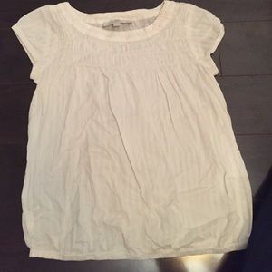 Loft white cap-sleeve top, size XS Petite