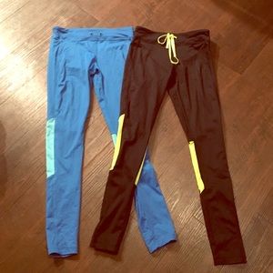 Blue and black gym spandex