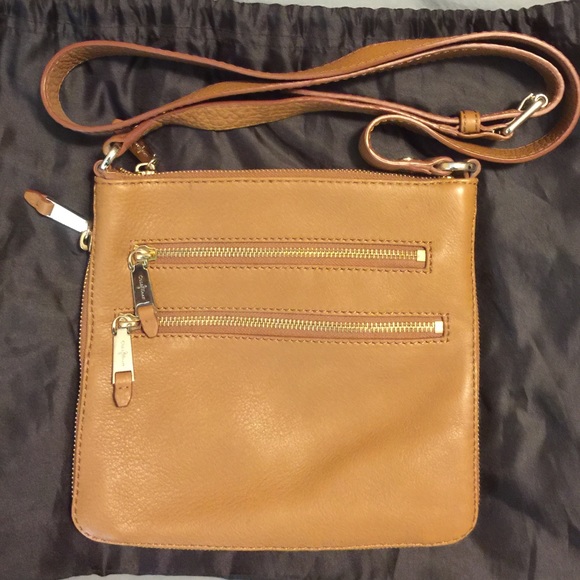 Cole Haan Cross Body Purse Light Brown Leather