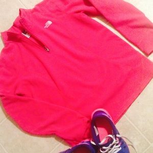 North face pink half zip fleece pullover.