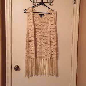 Forever 22 crochet fringe vest