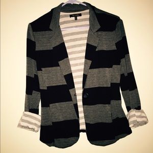 Striped one button blazer