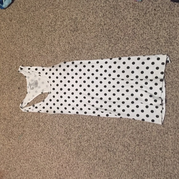 No Boundaries polka dot racer back tank top