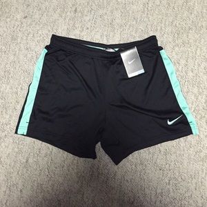 NWT Nike soccer shorts size s black mint