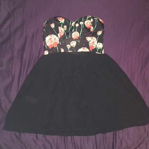 Semi formal black and floral dress