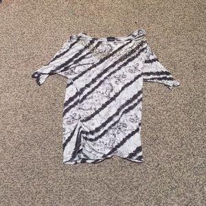 Daytrip scoop neck rhinestone blouse