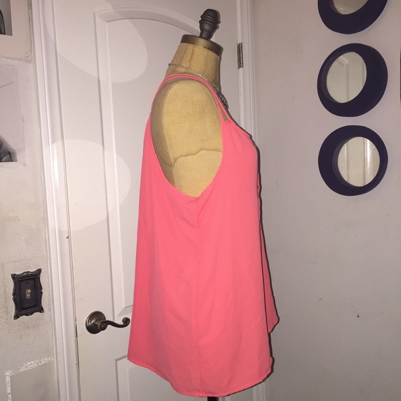 Pink Rose strappy relaxed fit woven blouse tank - Picture 2 of 3