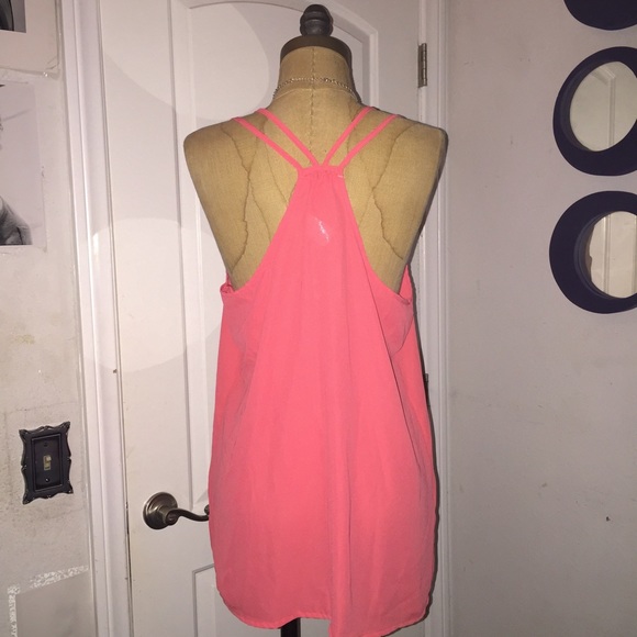 Pink Rose strappy relaxed fit woven blouse tank - Picture 3 of 3
