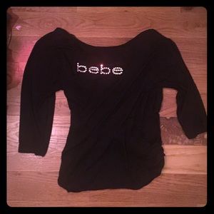 Bebe black open back top