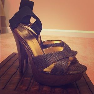 Brown/Rattle Snake Jessica Simpson Platform Sandal
