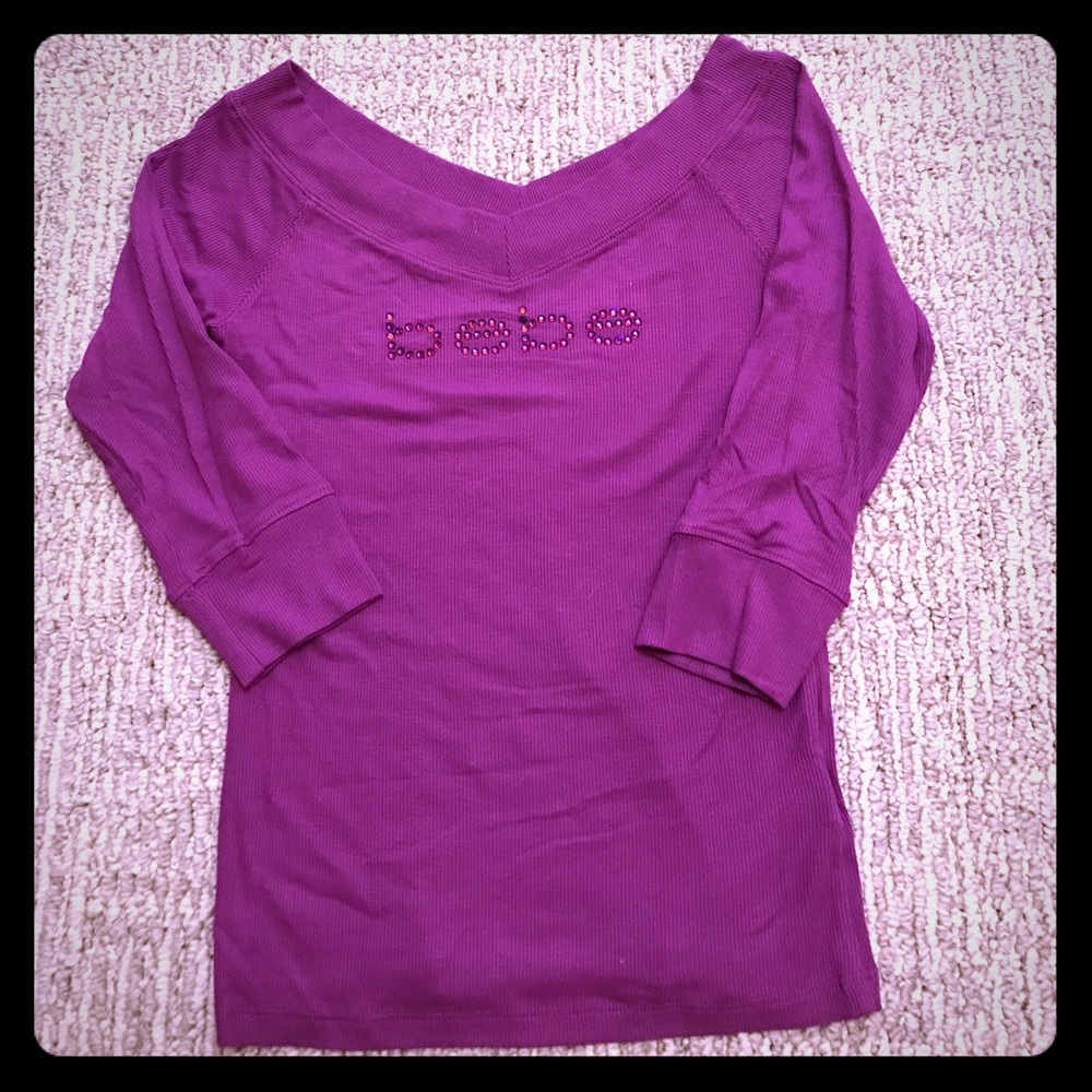 Bebe NWOT Purple Top Sz M